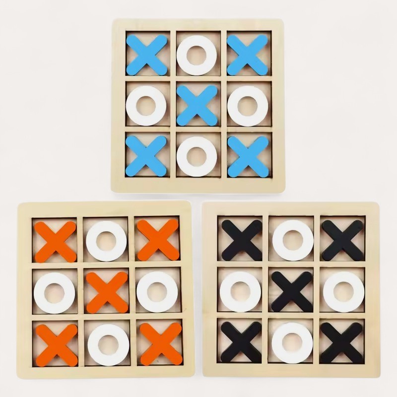 Montessori-Tic-Tac-Toe-Spiel aus Holz