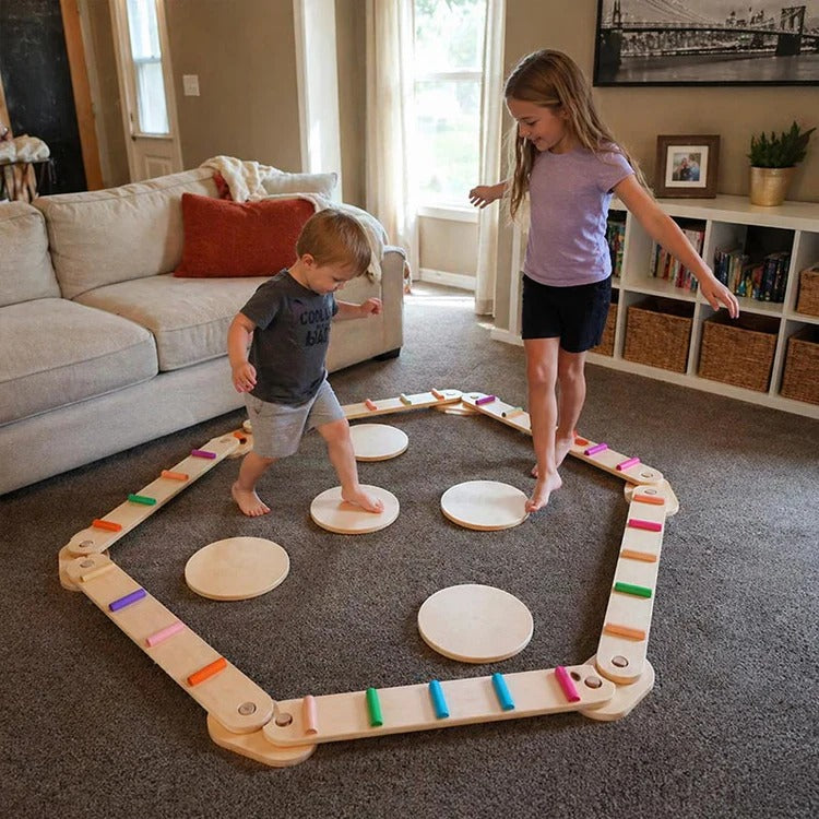 Montessori-Balancebalken und -Steine