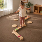 Montessori-Balancebalken und -Steine