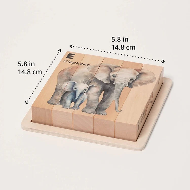 Montessori-Holzpuzzles mit Tiermotiven