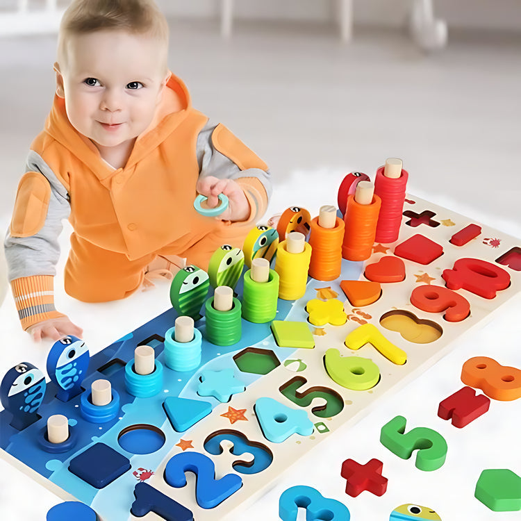 Montessori-Spiel: Angeln und Formen