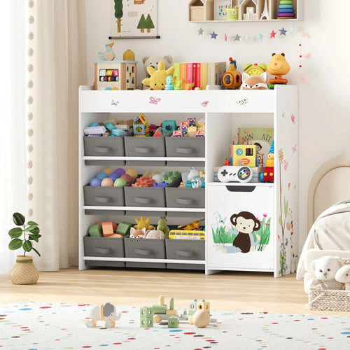 Kinder Spielzeug Aufbewahrungsregal 9 Boxen Weiß Montessori & Spielzeug