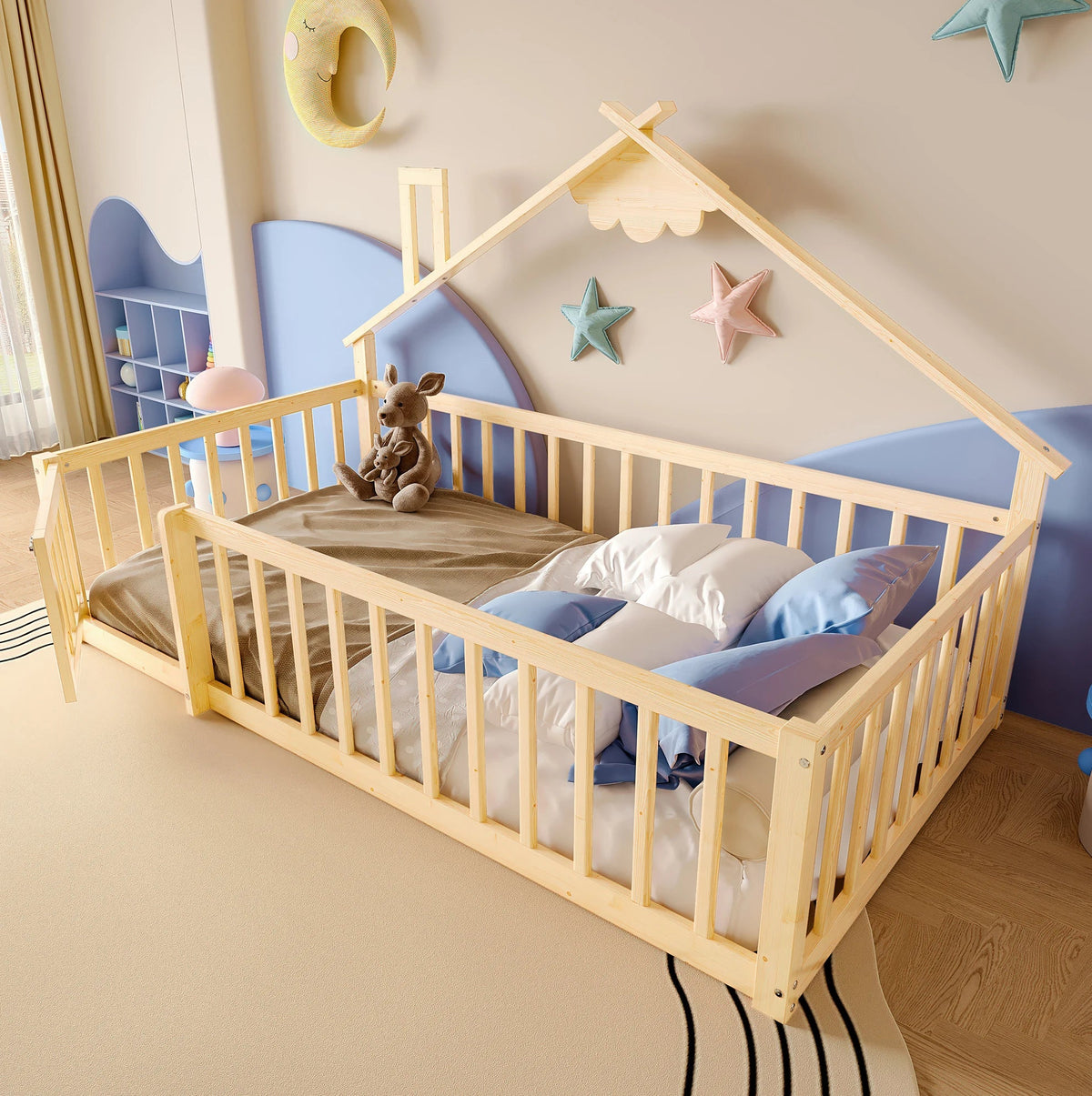 Bettboden aus naturbelassenem Kiefernholz 90x190 Lilla Kids