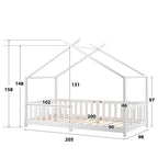 Weißes Holzbett in Hüttendesign für Kinder Tilda Kids