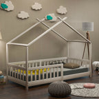 Weißes Holzbett in Hüttendesign für Kinder Tilda Kids