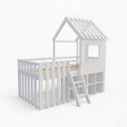 Weißes Hochbett mit Stauraum für Kinder Tilda Kids