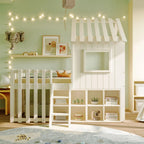 Weißes Hochbett mit Stauraum für Kinder Tilda Kids