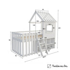 Weißes Hochbett mit Stauraum für Kinder Tilda Kids