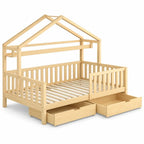 Kinderbett aus naturbelassenem Kiefernholz mit Schublade 90x200 Lilla Kids
