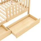 Kinderbett aus naturbelassenem Kiefernholz mit Schublade 90x200 Lilla Kids