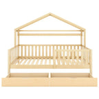 Kinderbett aus naturbelassenem Kiefernholz mit Schublade 90x200 Lilla Kids