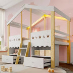 Kinderbett Hütte mit integriertem Stauraum Tilda Kids