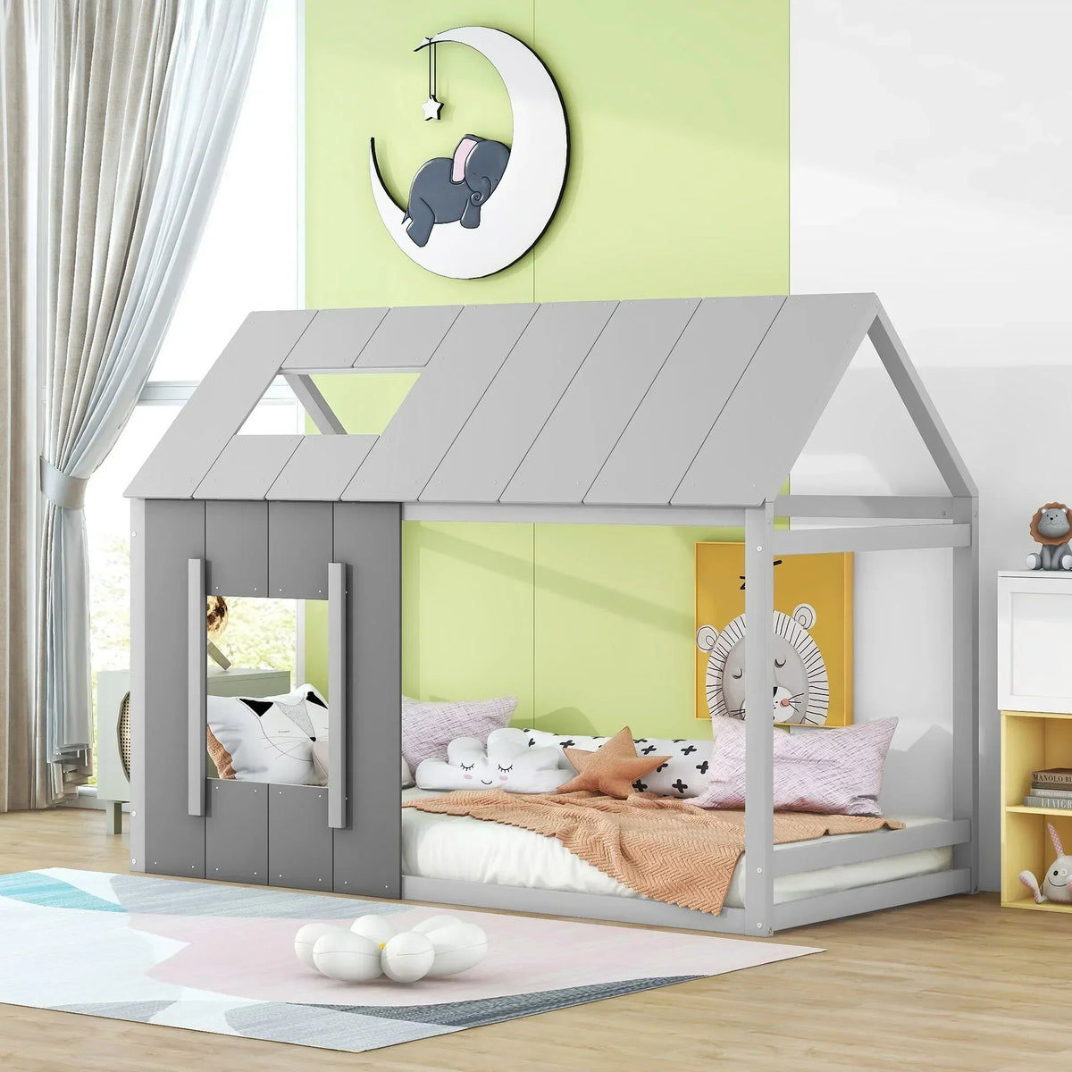 Kinderbett Holzhütte Grau Tilda Kids