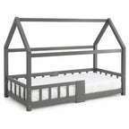 Graues Kinderbett mit Tafel und Lattenrost Lilla Kids