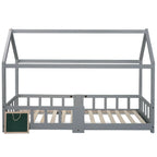 Graues Kinderbett mit Tafel und Lattenrost Lilla Kids