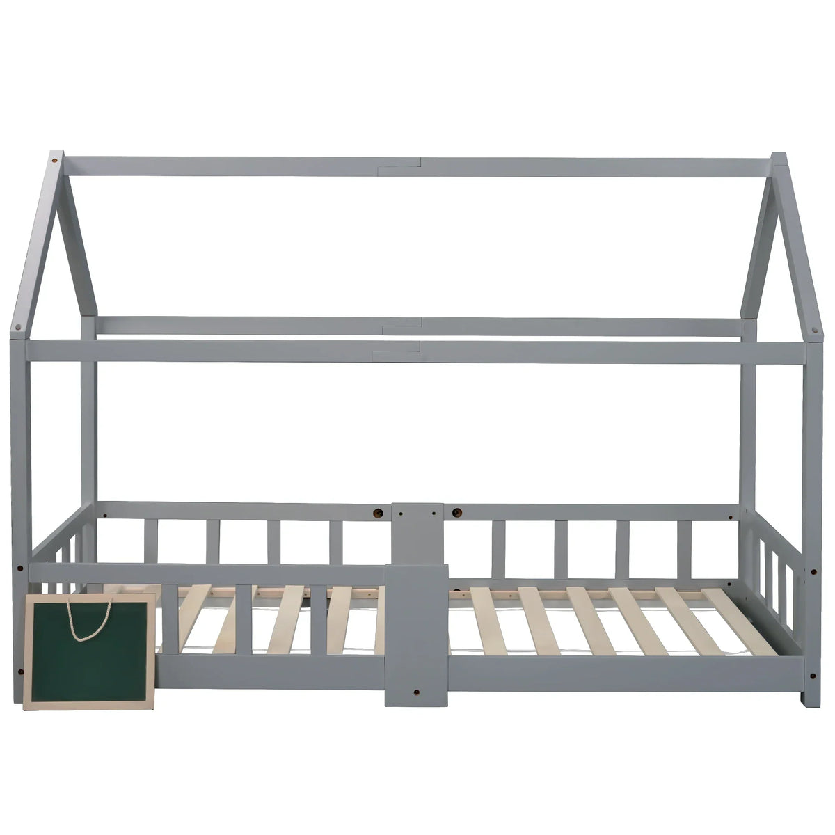 Graues Kinderbett mit Tafel und Lattenrost Lilla Kids