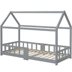 Graues Kinderbett mit Tafel und Lattenrost Lilla Kids