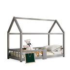 Graues Kinderbett mit Tafel und Lattenrost Lilla Kids