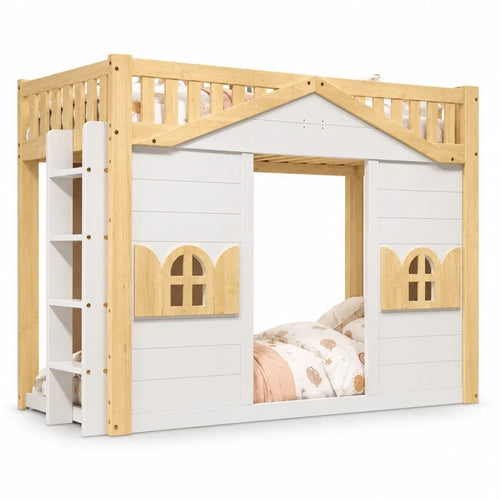 Hochbett entwicklungsfähige Hütte Fenster 90x200