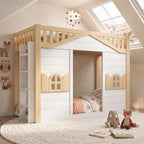 Hochbett, anpassbar, mit Fenstern 90x200 Lilla Kids