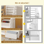 Etagenbett mit Rutsche und Treppe 90x190 Lilla Kids