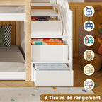 Etagenbett mit Rutsche und Treppe 90x190 Lilla Kids