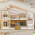 Etagenbett mit Rutsche und Treppe 90x190 Lilla Kids