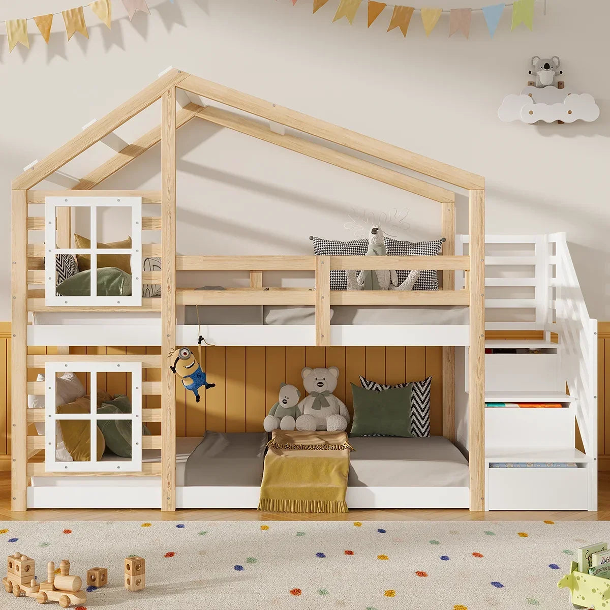 Etagenbett mit Rutsche und Treppe 90x190 Lilla Kids