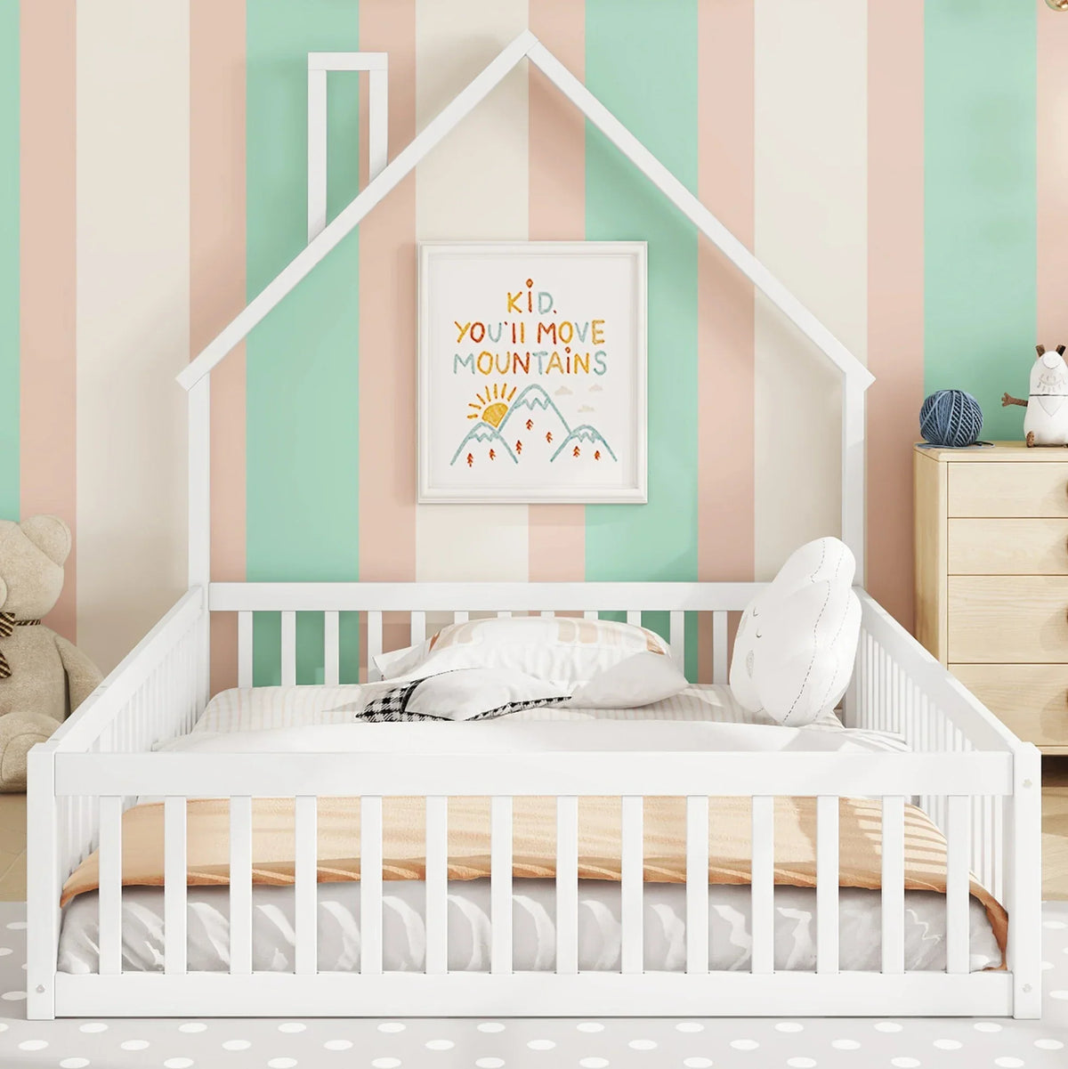 Gepolstertes Kinderbett in Kaminform 140x200 Lilla Kids