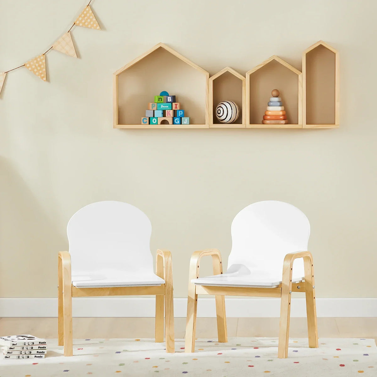 Set aus 2 verstellbaren Kinderstühlen mit Armlehnen Lilla Kids