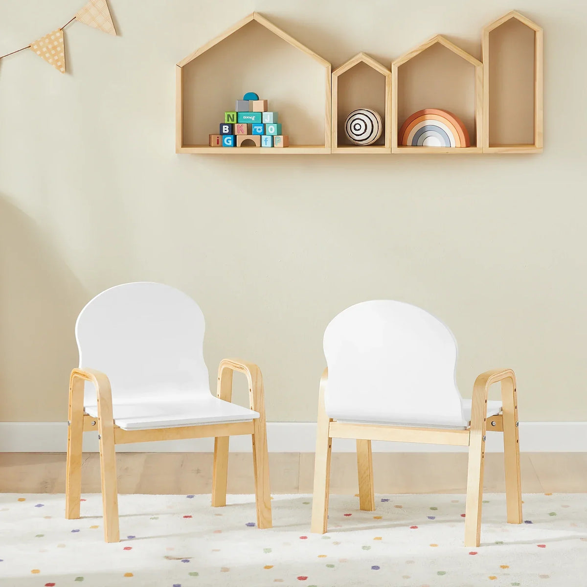 Set aus 2 verstellbaren Kinderstühlen mit Armlehnen Lilla Kids