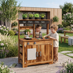 Montessori-Küche aus Holz mit Spülbecken