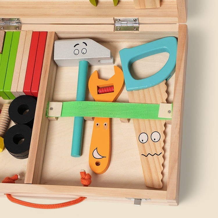 Montessori-Werkzeugkasten aus Holz
