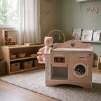 6-in-1-Wickeltisch aus Holz für Montessori-Puppenbabys