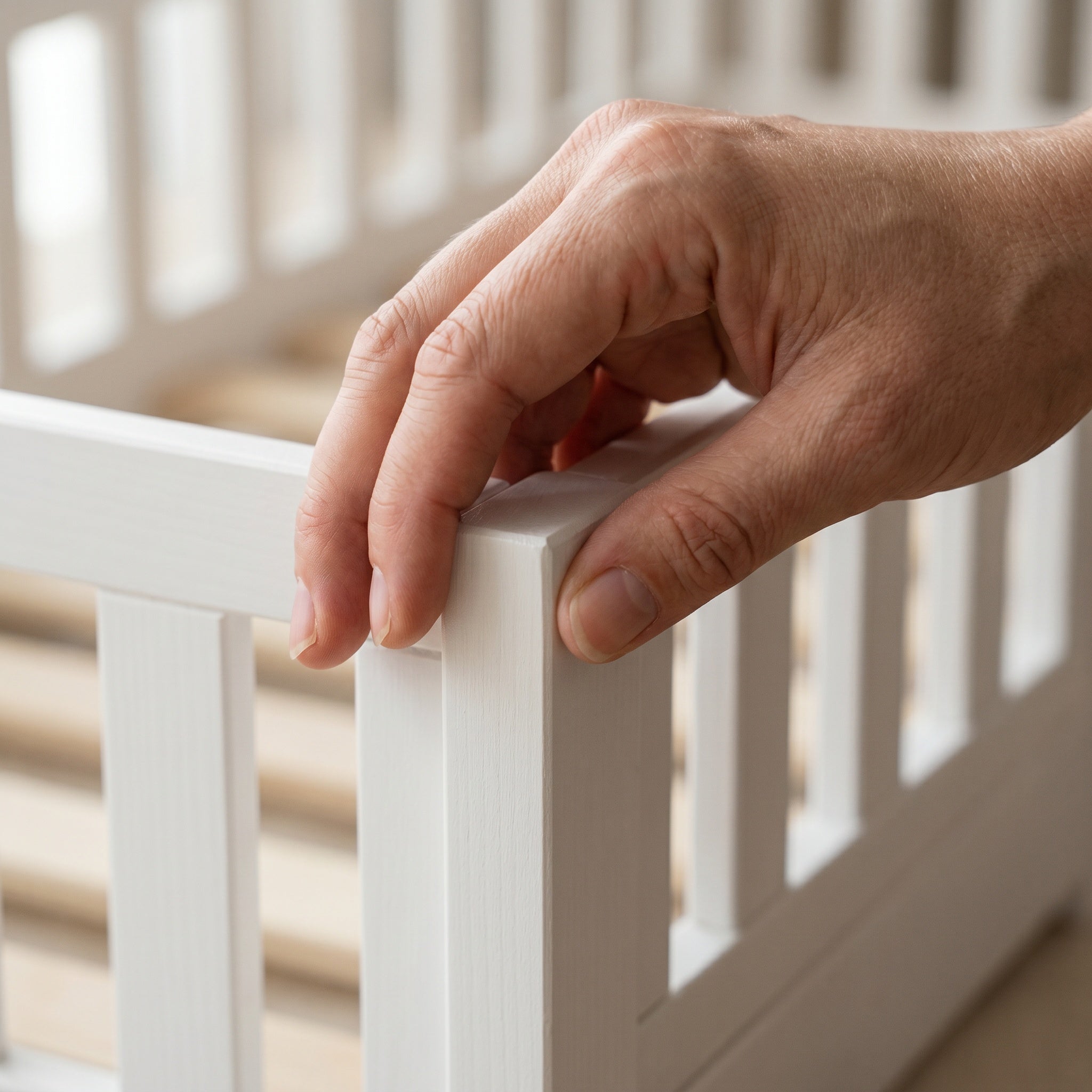 Montessori-Bodenbett aus weißem Massivholz
