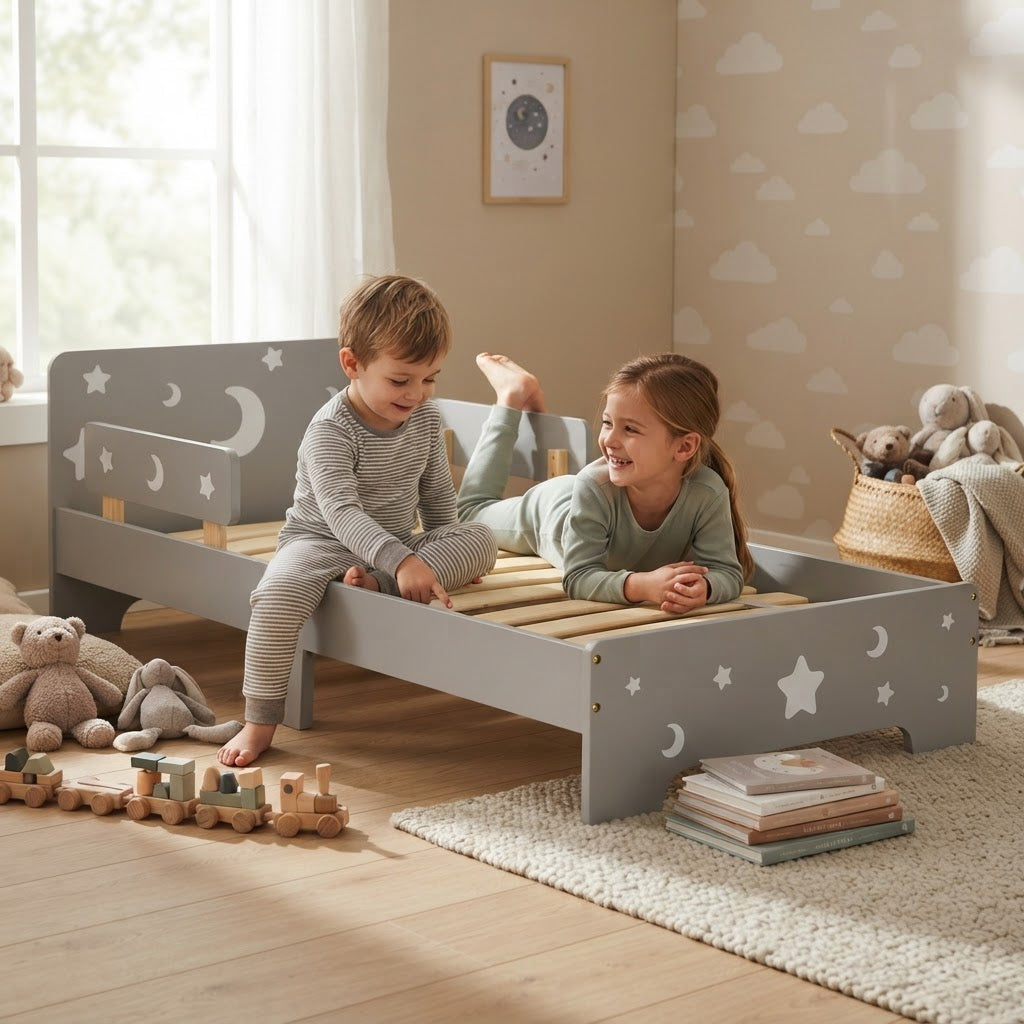 Montessori-Bett Kinder Mond & Sterne