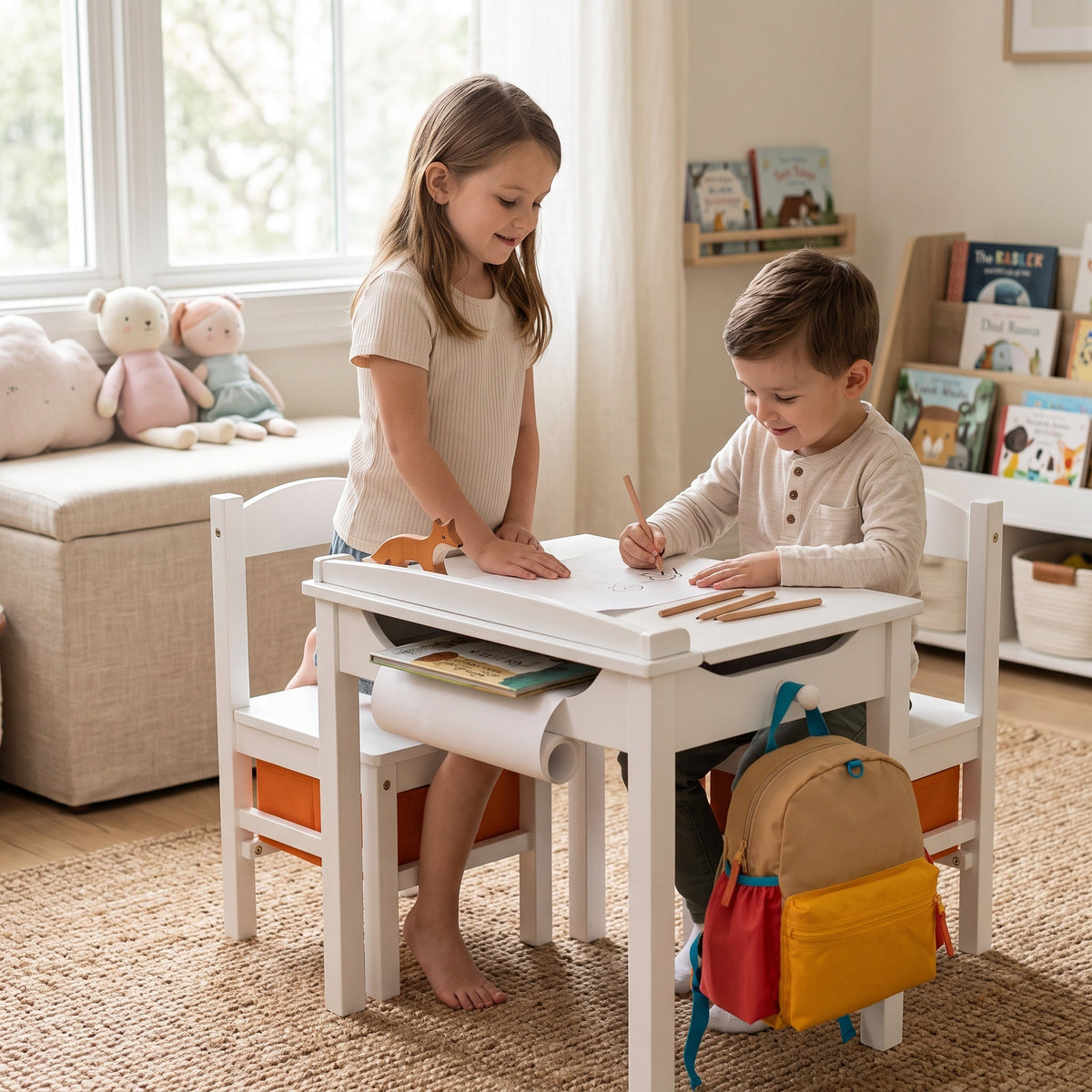 Montessori-Schreibtisch mit Stuhl