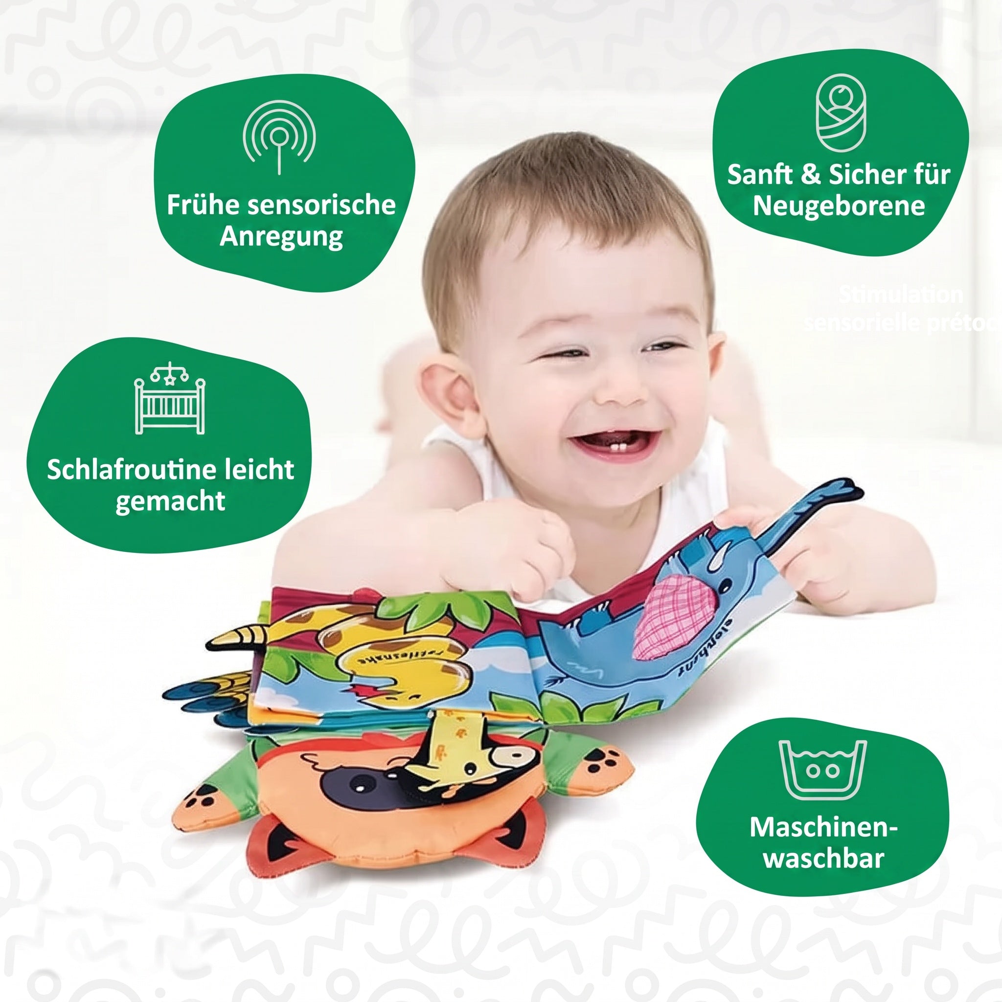 Montessori-Stoffbuch für Babys