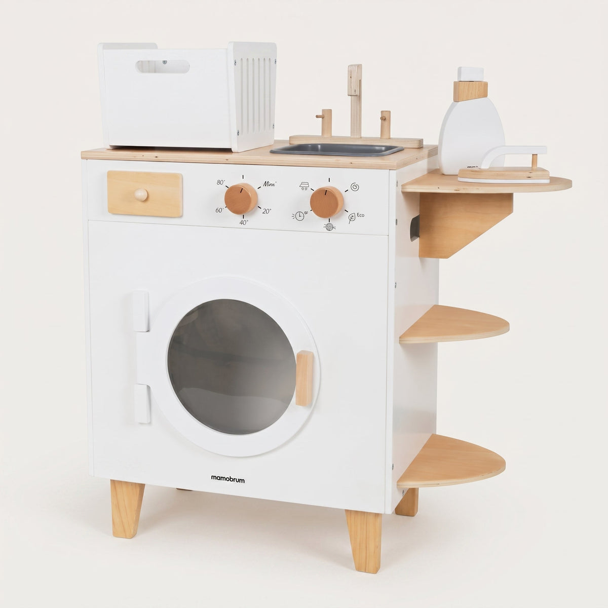 Montessori-Waschmaschine aus Holz