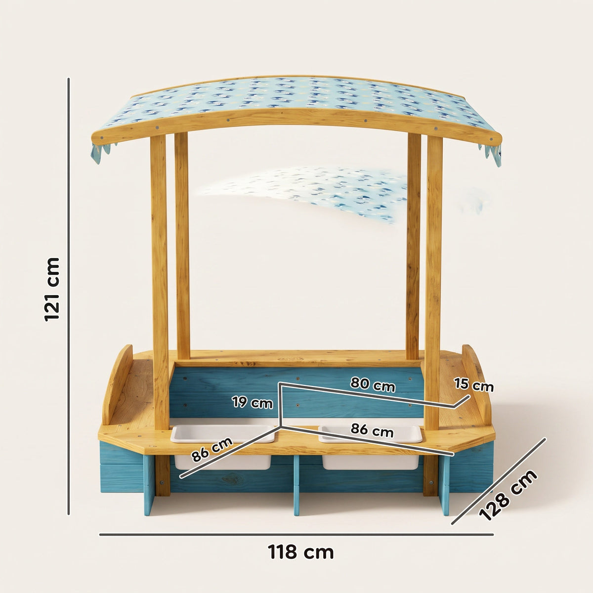 Montessori-Sandkasten mit Dach